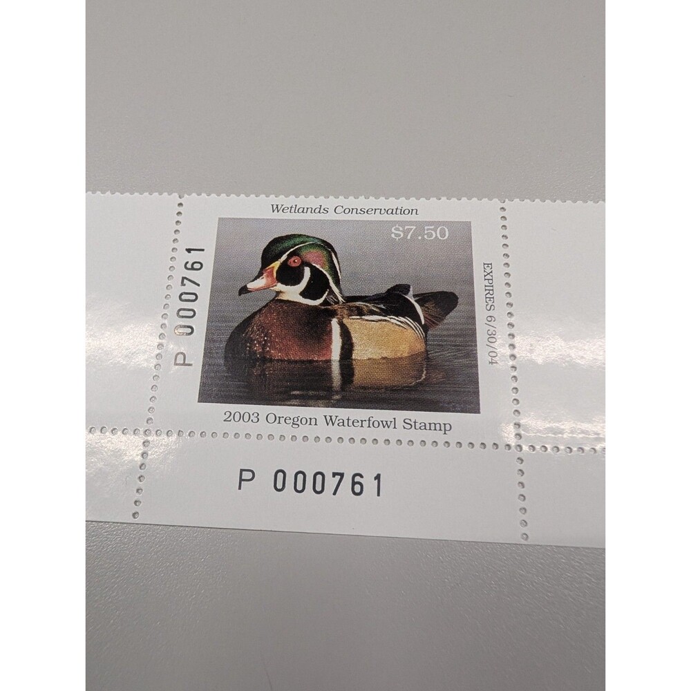 2003 OREGON WATERFOWL STAMP, MNH collectable vintage duck stamp